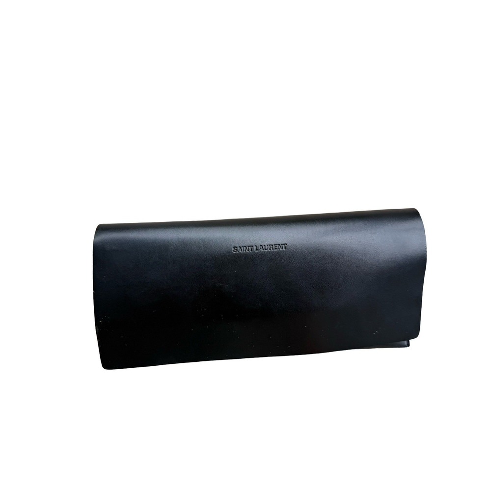 Saint Laurent Black Leather Hard Case for Glasses/Sunglasses Flip Top